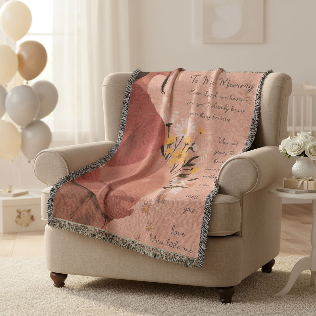 Mom to be Heirloom Woven Blanket 01